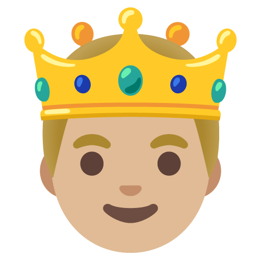 Google design of the prince: medium-light skin tone emoji verson:Noto Color Emoji 15.0