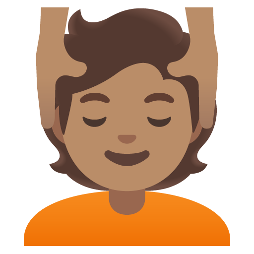 Google design of the person getting massage: medium skin tone emoji verson:Noto Color Emoji 15.0