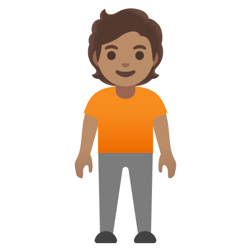 Google design of the person standing: medium skin tone emoji verson:Noto Color Emoji 15.0