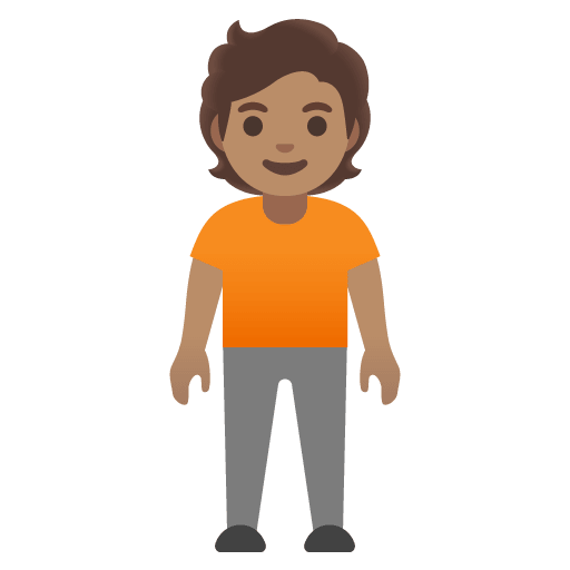 Google design of the person standing: medium skin tone emoji verson:Noto Color Emoji 15.0