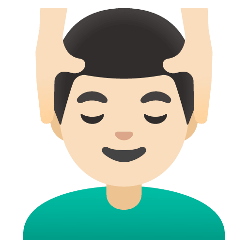Google design of the man getting massage: light skin tone emoji verson:Noto Color Emoji 15.0