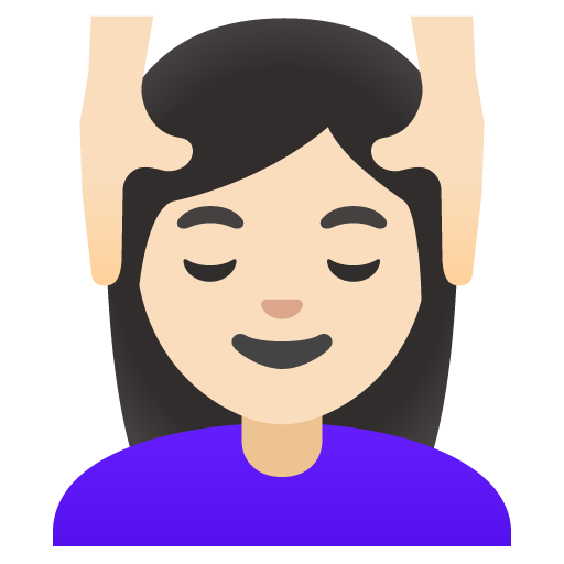 Google design of the woman getting massage: light skin tone emoji verson:Noto Color Emoji 15.0