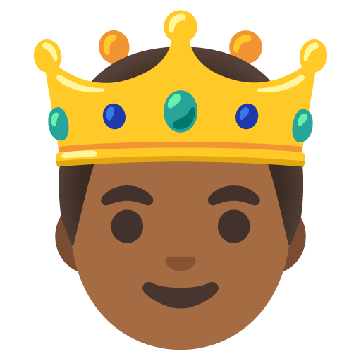 Google design of the prince: medium-dark skin tone emoji verson:Noto Color Emoji 15.0