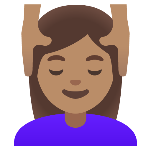 Google design of the woman getting massage: medium skin tone emoji verson:Noto Color Emoji 15.0
