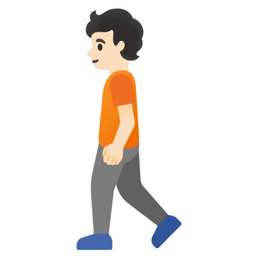 Google design of the person walking: light skin tone emoji verson:Noto Color Emoji 15.0