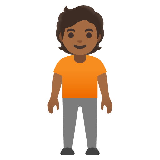 Google design of the person standing: medium-dark skin tone emoji verson:Noto Color Emoji 15.0