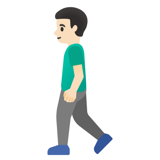 Google design of the man walking: light skin tone emoji verson:Noto Color Emoji 15.0