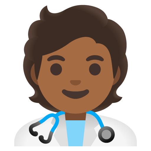 Google design of the health worker: medium-dark skin tone emoji verson:Noto Color Emoji 15.0