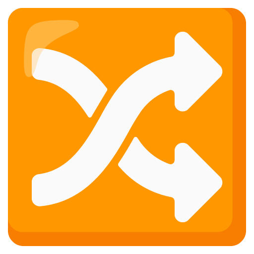 Google design of the shuffle tracks button emoji verson:Noto Color Emoji 15.0