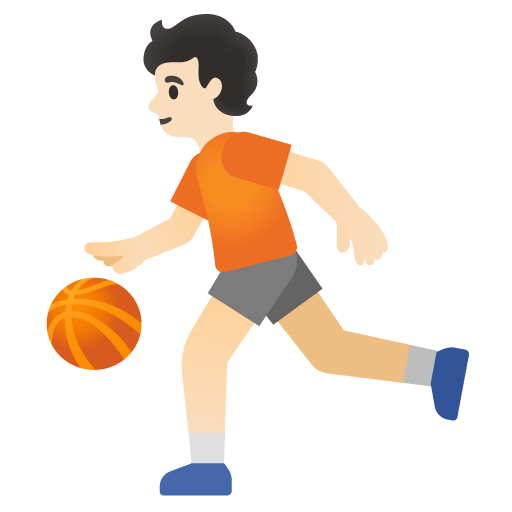 Google design of the person bouncing ball: light skin tone emoji verson:Noto Color Emoji 15.0