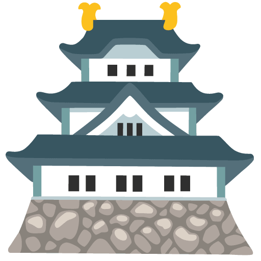 Google design of the Japanese castle emoji verson:Noto Color Emoji 15.0