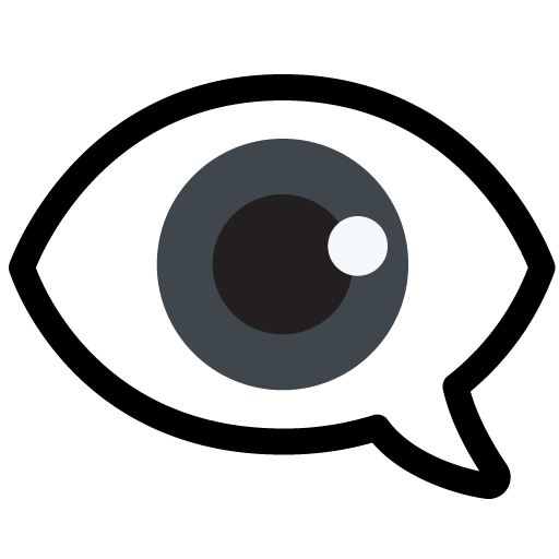 Google design of the eye in speech bubble emoji verson:Noto Color Emoji 15.1