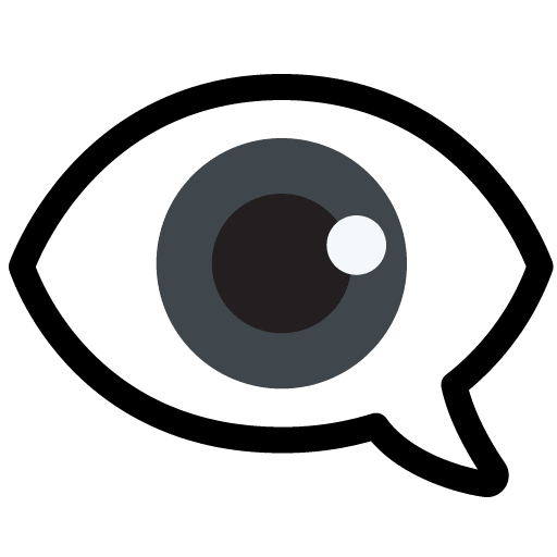 Google design of the eye in speech bubble emoji verson:Noto Color Emoji 15.1