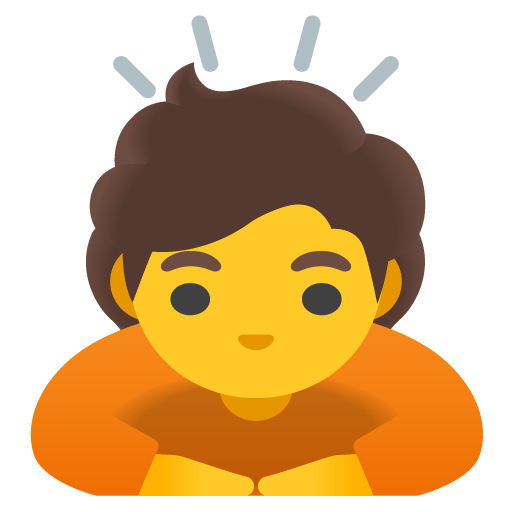 Google design of the person bowing emoji verson:Noto Color Emoji 15.1