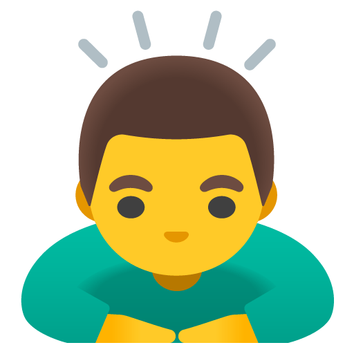 Google design of the man bowing emoji verson:Noto Color Emoji 15.1