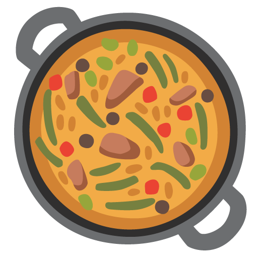 Google design of the shallow pan of food emoji verson:Noto Color Emoji 15.1