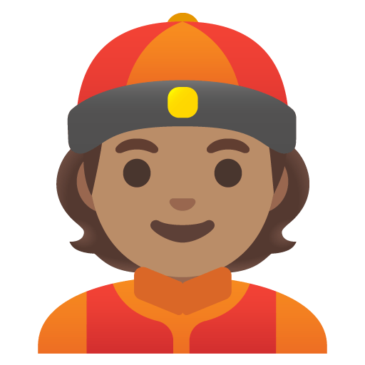 Google design of the person with skullcap: medium skin tone emoji verson:Noto Color Emoji 15.0