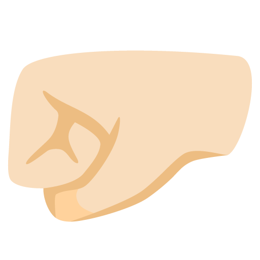 Google design of the left-facing fist: light skin tone emoji verson:Noto Color Emoji 15.0