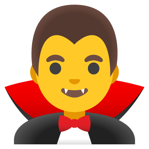 Google design of the man vampire emoji verson:Noto Color Emoji 15.0