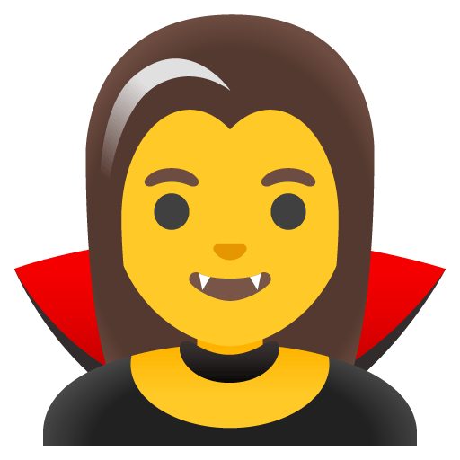 Google design of the woman vampire emoji verson:Noto Color Emoji 15.0