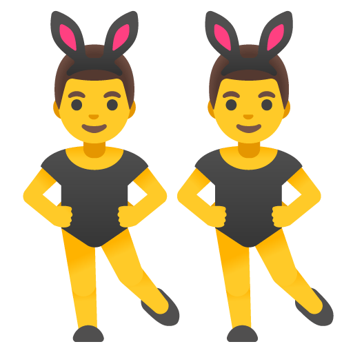Google design of the men with bunny ears emoji verson:Noto Color Emoji 15.0