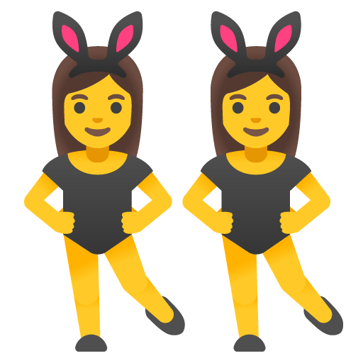 Google design of the women with bunny ears emoji verson:Noto Color Emoji 15.0