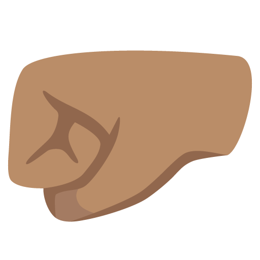Google design of the left-facing fist: medium skin tone emoji verson:Noto Color Emoji 15.0