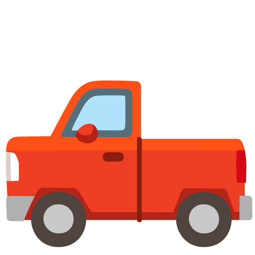Google design of the pickup truck emoji verson:Noto Color Emoji 15.0