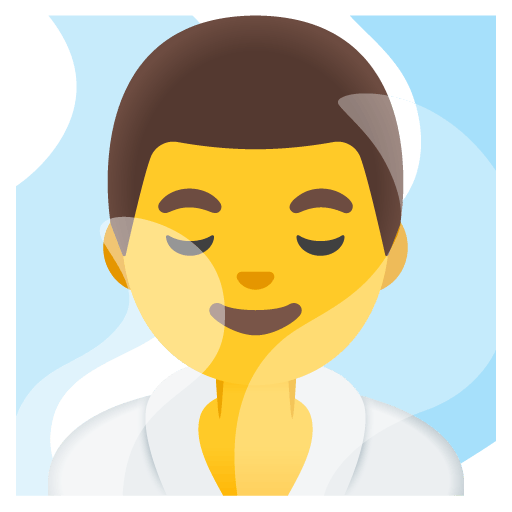Google design of the man in steamy room emoji verson:Noto Color Emoji 15.0