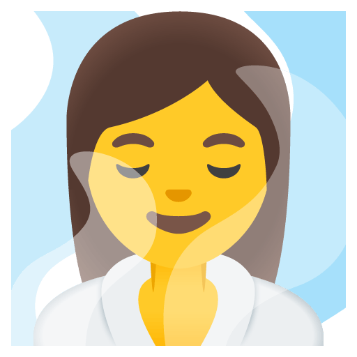 Google design of the woman in steamy room emoji verson:Noto Color Emoji 15.0