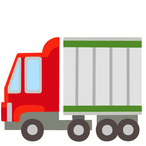Google design of the articulated lorry emoji verson:Noto Color Emoji 15.0