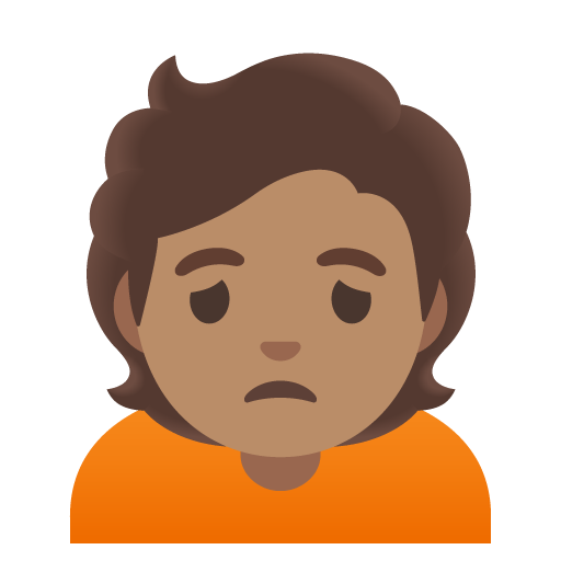 Google design of the person frowning: medium skin tone emoji verson:Noto Color Emoji 15.0