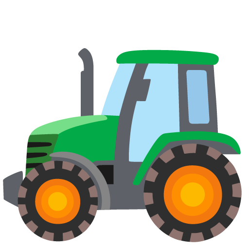 Google design of the tractor emoji verson:Noto Color Emoji 15.0