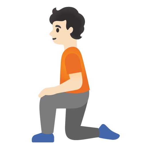 Google design of the person kneeling: light skin tone emoji verson:Noto Color Emoji 15.0
