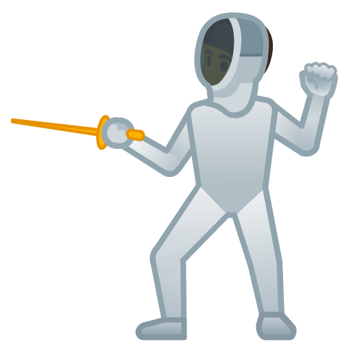 Google design of the person fencing emoji verson:Noto Color Emoji 15.0