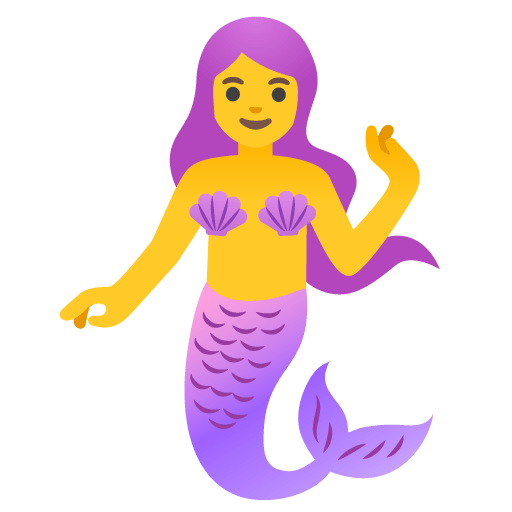 Google design of the mermaid emoji verson:Noto Color Emoji 15.0