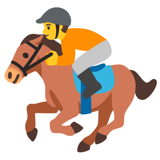 Google design of the horse racing emoji verson:Noto Color Emoji 15.0