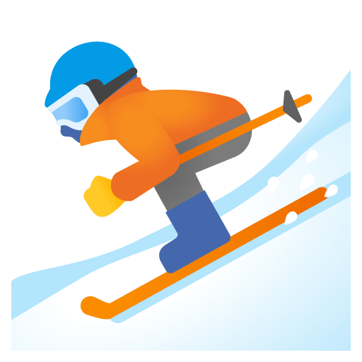 Google design of the skier emoji verson:Noto Color Emoji 15.0