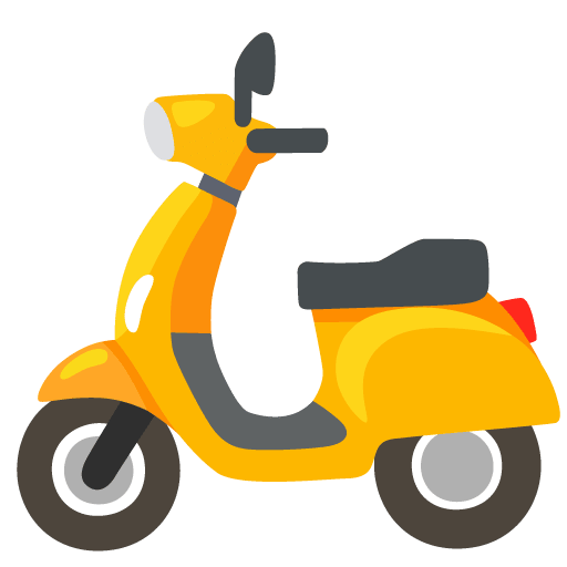 Google design of the motor scooter emoji verson:Noto Color Emoji 15.0