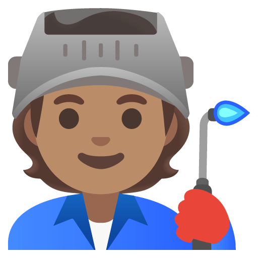 Google design of the factory worker: medium skin tone emoji verson:Noto Color Emoji 15.0