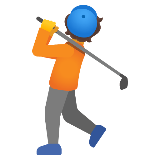 Google design of the person golfing emoji verson:Noto Color Emoji 15.0