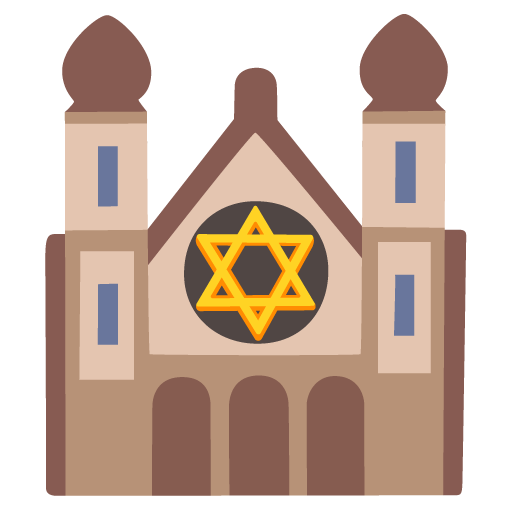 Google design of the synagogue emoji verson:Noto Color Emoji 15.0