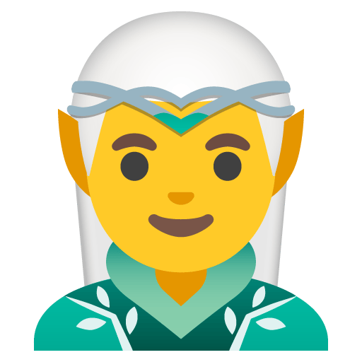 Google design of the man elf emoji verson:Noto Color Emoji 15.0