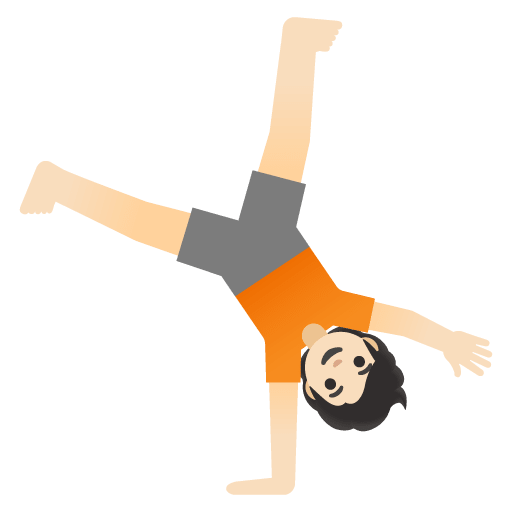 Google design of the person cartwheeling: light skin tone emoji verson:Noto Color Emoji 15.0