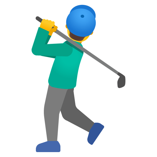 Google design of the man golfing emoji verson:Noto Color Emoji 15.0