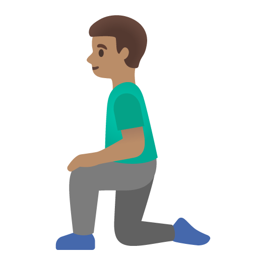 Google design of the man kneeling: medium skin tone emoji verson:Noto Color Emoji 15.0