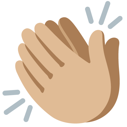 Google design of the clapping hands: medium-light skin tone emoji verson:Noto Color Emoji 15.0