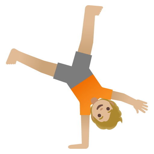 Google design of the person cartwheeling: medium-light skin tone emoji verson:Noto Color Emoji 15.0