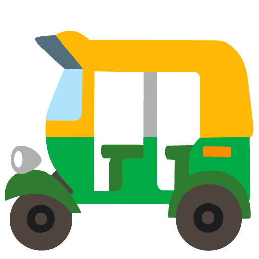 Google design of the auto rickshaw emoji verson:Noto Color Emoji 15.0