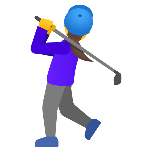 Google design of the woman golfing emoji verson:Noto Color Emoji 15.0
